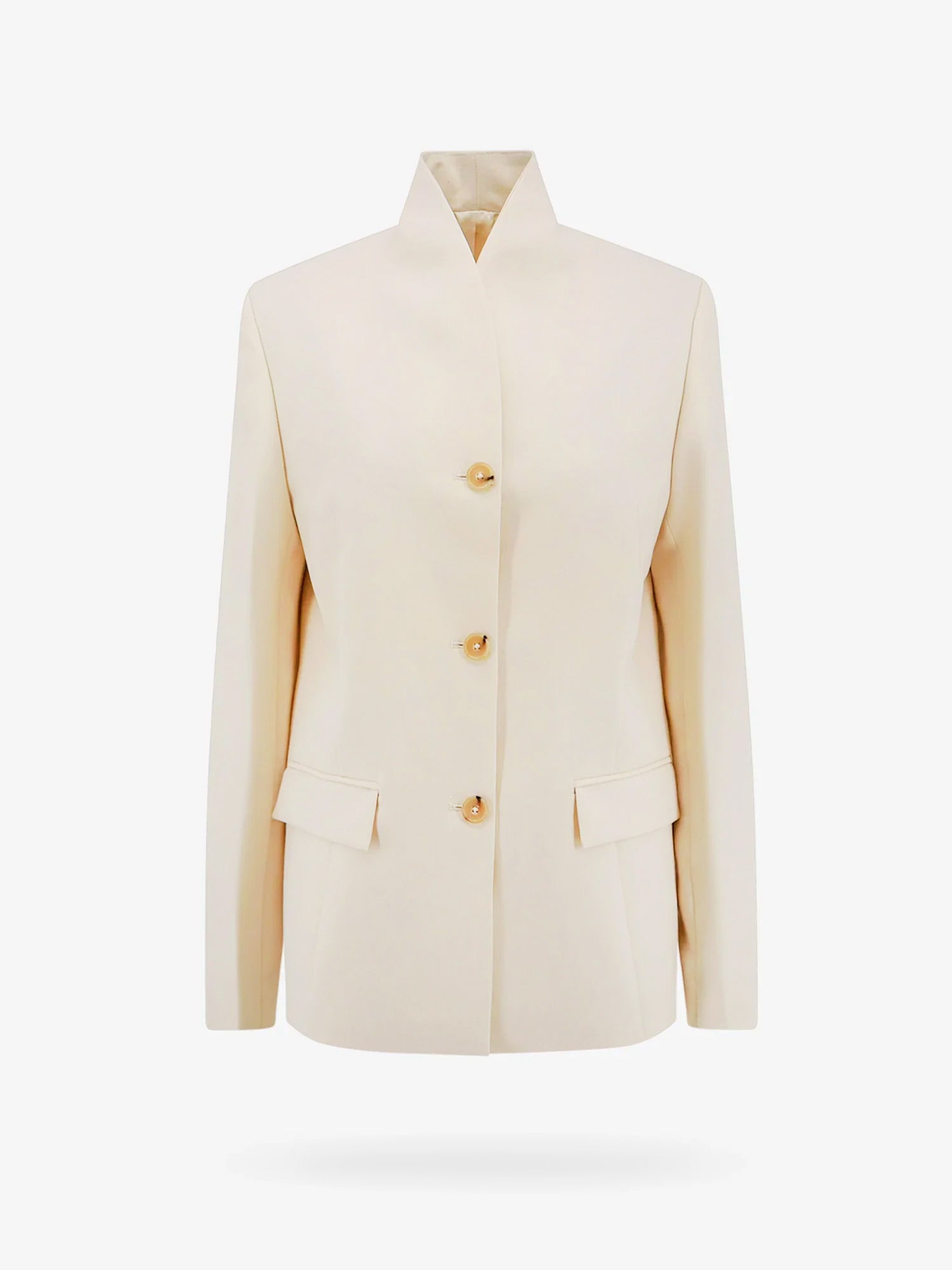 Bunda TOTEME Single-Breasted Band Collar Blazer Béžová | 241WRZ1063FB0065007, 0