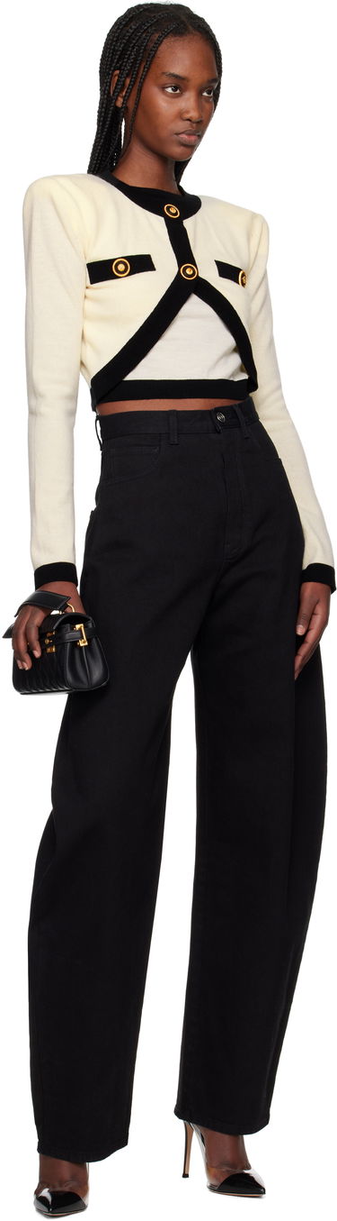 Sveter Balmain Balmain Knit Faux-Cardigan Sweater Biela | EF1KA120KH91, 3