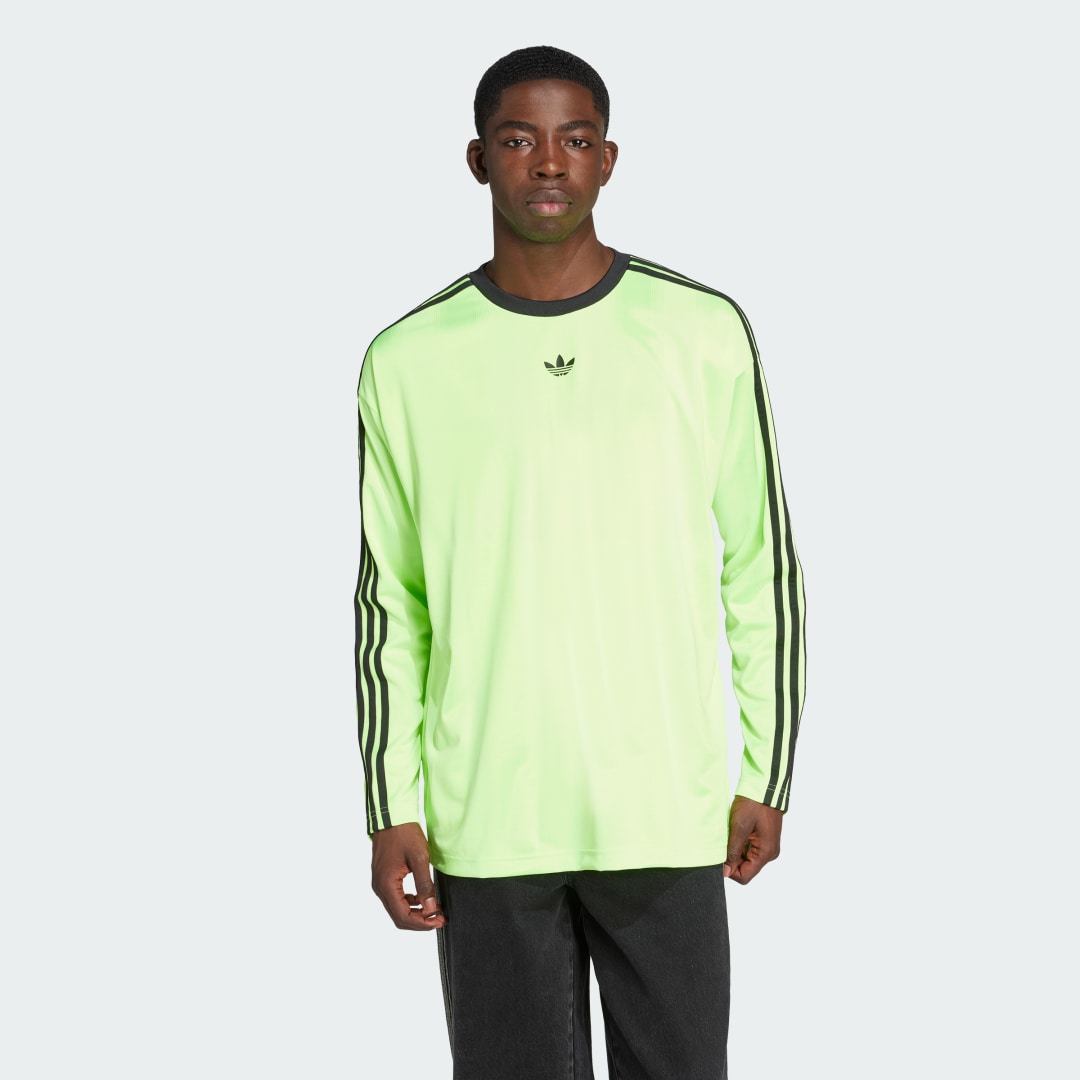 Tričko adidas Performance Adicolor Jacquard Long Sleeve Tee Zelené | JW5964, 0