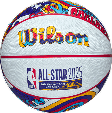 Športový doplnok Wilson Tennis NBA All Star 2025 San Francisco Bay Area Colorful Patterned Basketball Rôznofarebný | wz3020201xb3-wz3020201xb3, 0