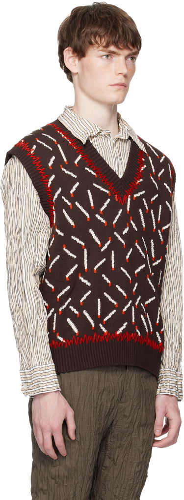 Vesta Bottega Veneta Bottega Veneta Cotton Jacquard Matches Vest Hnedá | 823017V5ET02049, 1