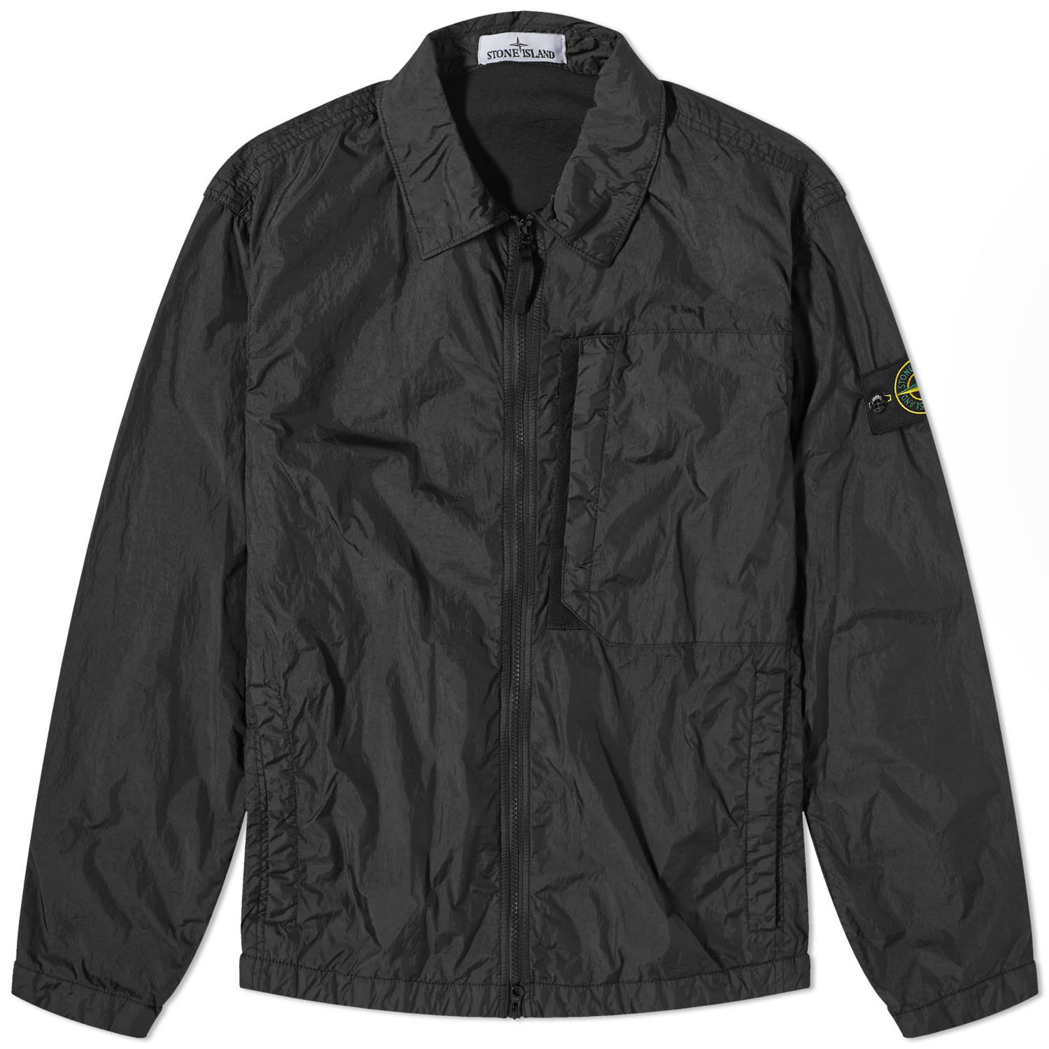 Kabáty Stone Island Crinkle Reps Zip Overshirt Čierna | 7915107-V0029, 0