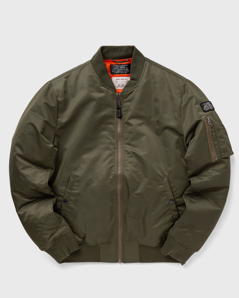 Bomber bunda Schott NYC BOMBER JACKET Zelené | AIRFORCERS-ARMY-KAKI