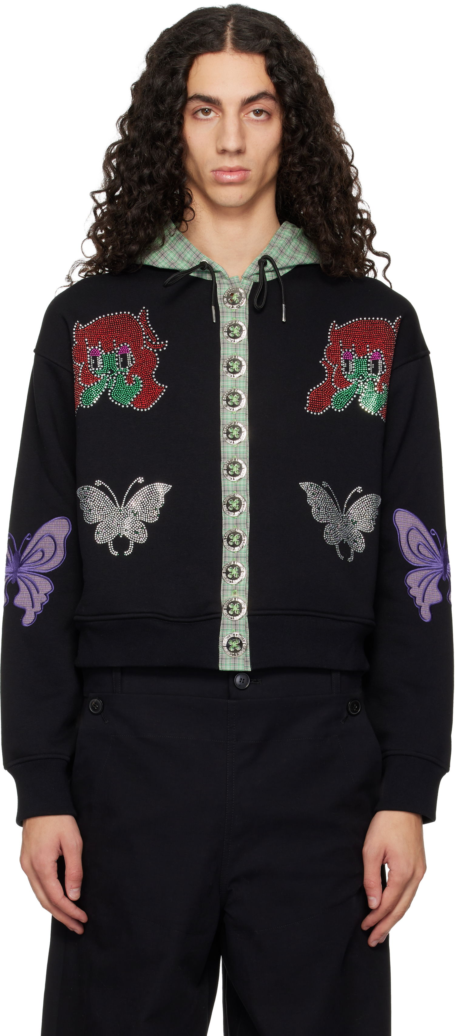 Mikina Chopova Lowena Chopova Lowena Berg Embellished Button-Front Hoodie Rôznofarebný | 5266, 0