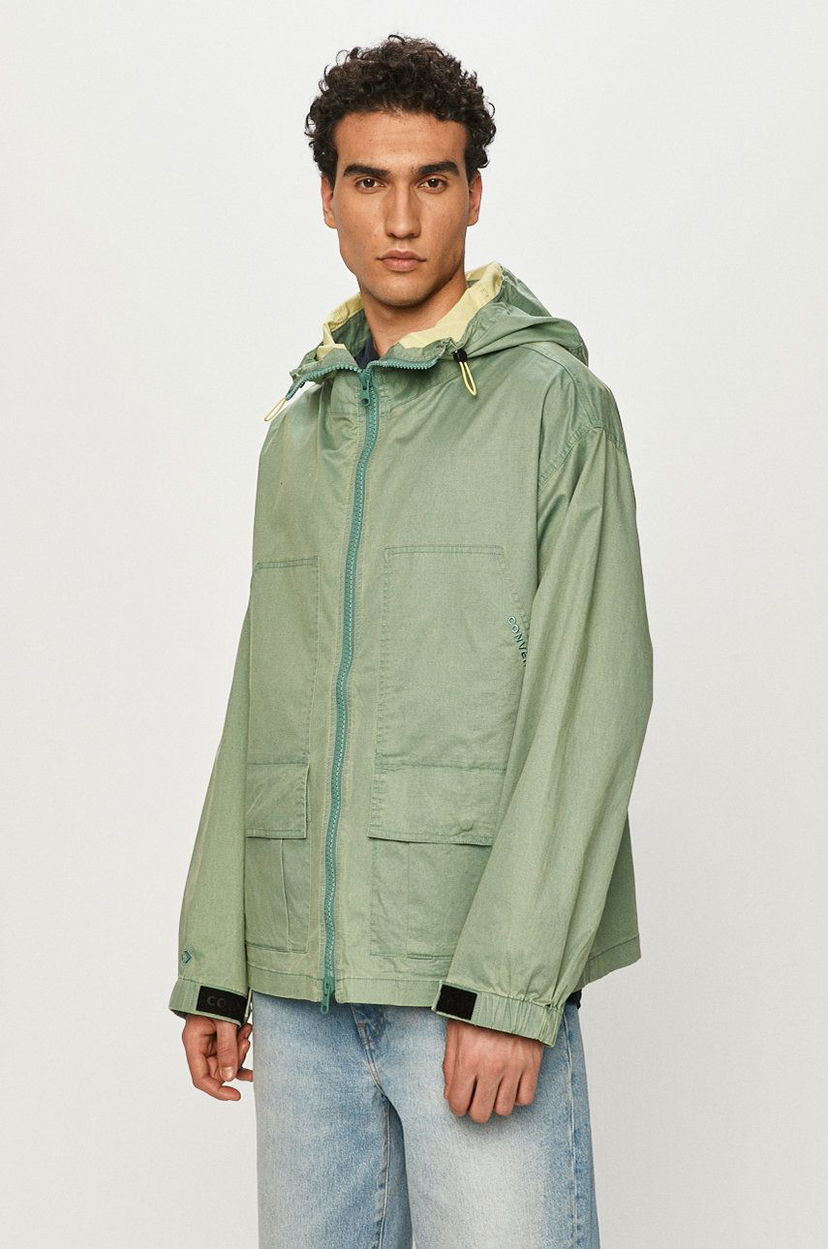 Vetrovka Converse Converse Hooded Jacket Zelené | 10021097.A03