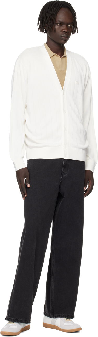 Sveter Lacoste Fluid Rib Knit Cardigan Biela | AH5338_70V, 3