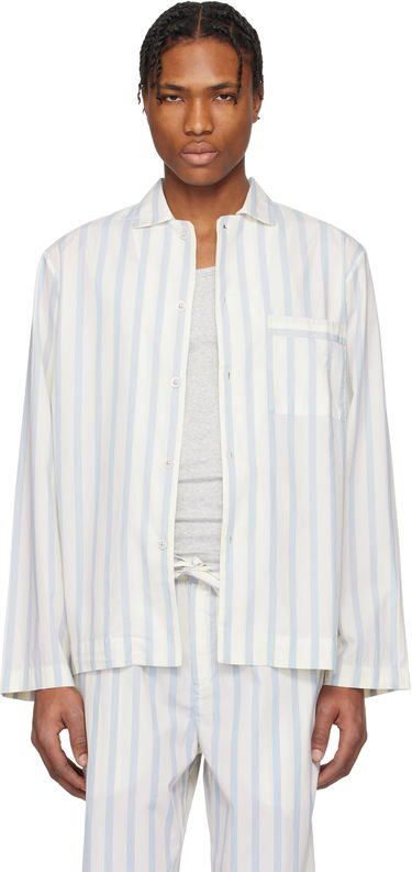 Pyžamo TEKLA Tekla Poplin Striped Pajama Shirt Modrá | SWT-NS, 0