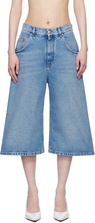 Šortky Stella McCartney Stella McCartney Vintage Wash Denim Wide Leg Shorts Modrá | 6D03493SQH05, 0