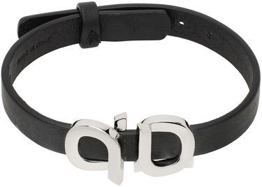 Náramok FERRAGAMO Salvatore Ferragamo Gancini Leather Bracelet Čierna | 771334, 0
