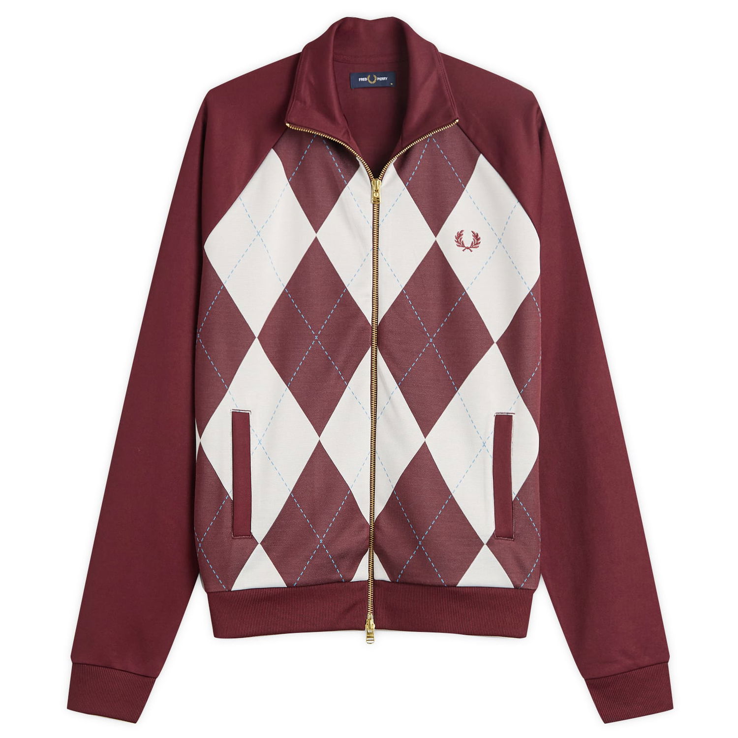 Bunda Fred Perry Fred Perry Argyle Track Jacket, Size Large Vínová | J1319-597, 1