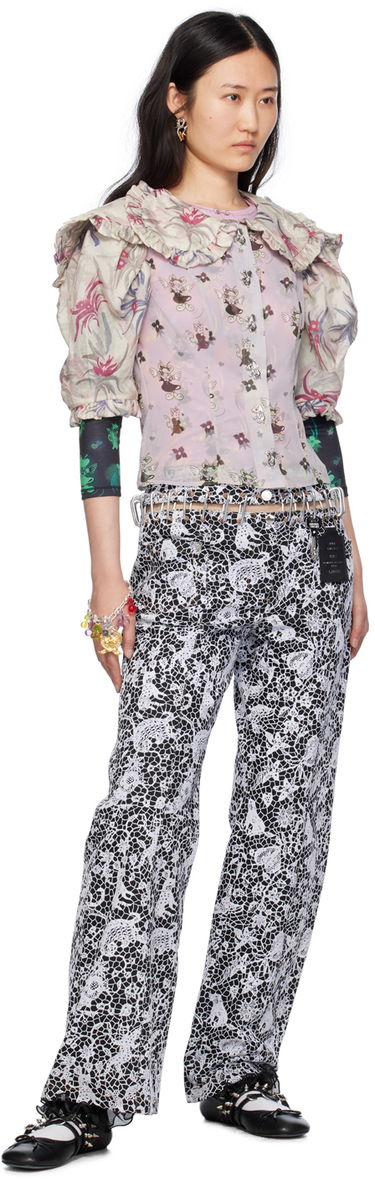 Košeľa Chopova Lowena Floral Print Blouse With Large Collar Fialová | 2215, 3
