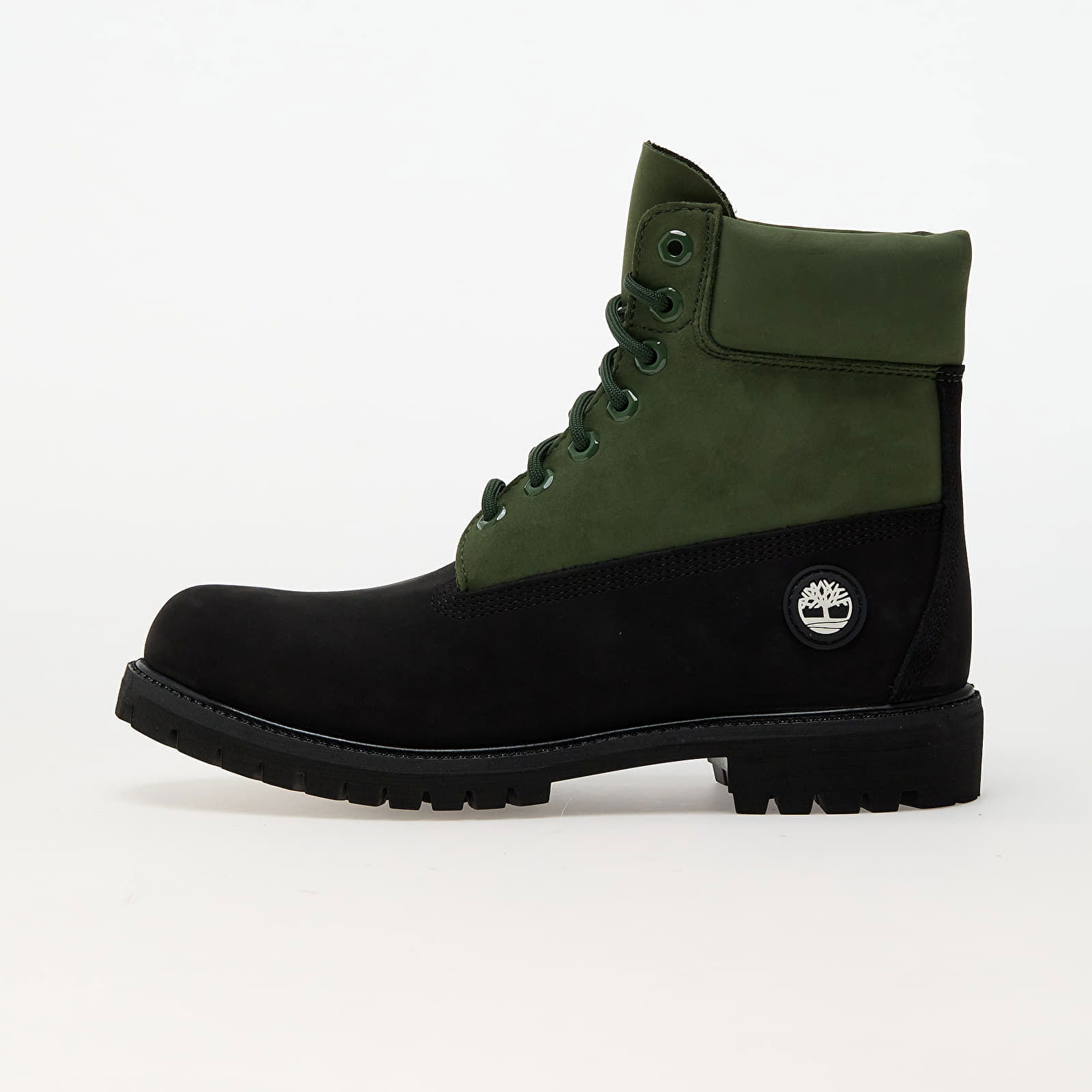 6 Inch Lace Up Waterproof Boot Black Nubuck/ Dark Green