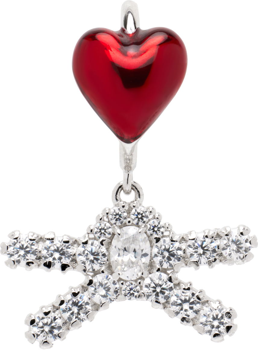 Náušnice SHUSHU/TONG SHUSHU/TONG YVMIN Edition Heart and Bowknot Lip Ring Červená | 23390RED00NN, 0