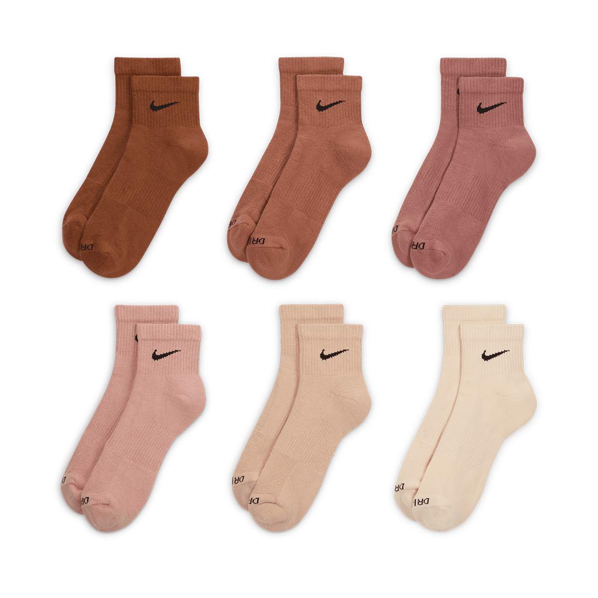 Ponožky Nike Everyday Plus Cushioned Ankle Socks 6 Pairs Béžová | SX6899-904, 0
