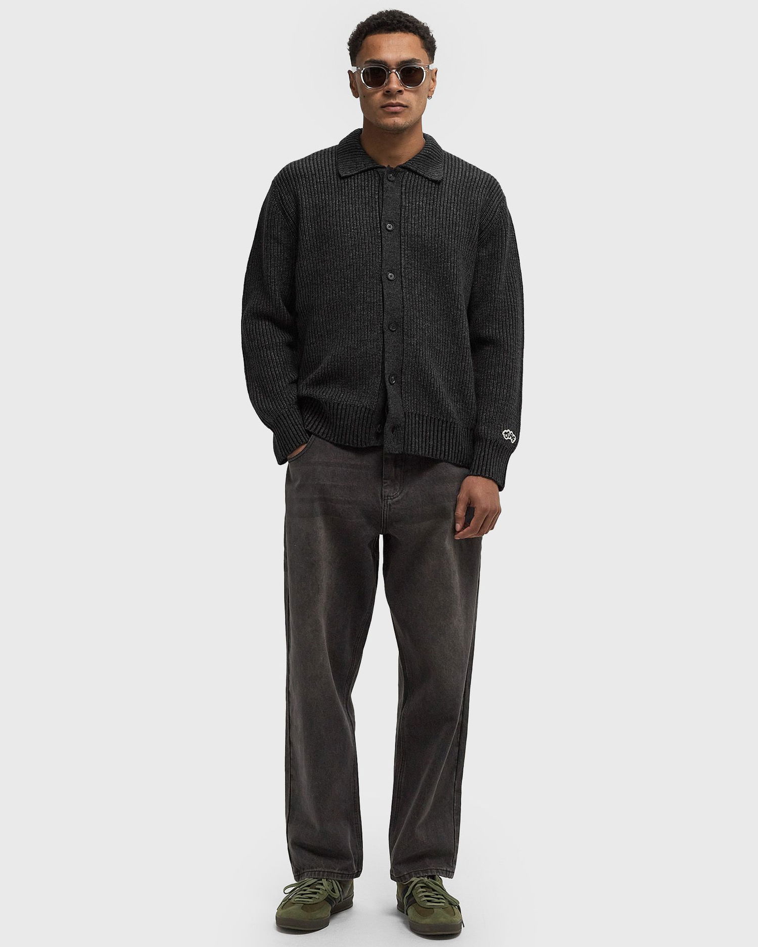 Sveter ØLÅF Olaf Knitted Ribbed Cardigan Šedá | M190702, 1
