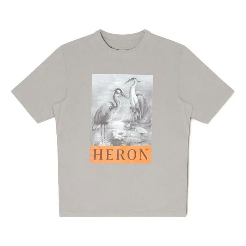 Tričko HERON PRESTON Heron Preston Bird Graphic T-Shirt Šedá | HMAA032S23JER0050910