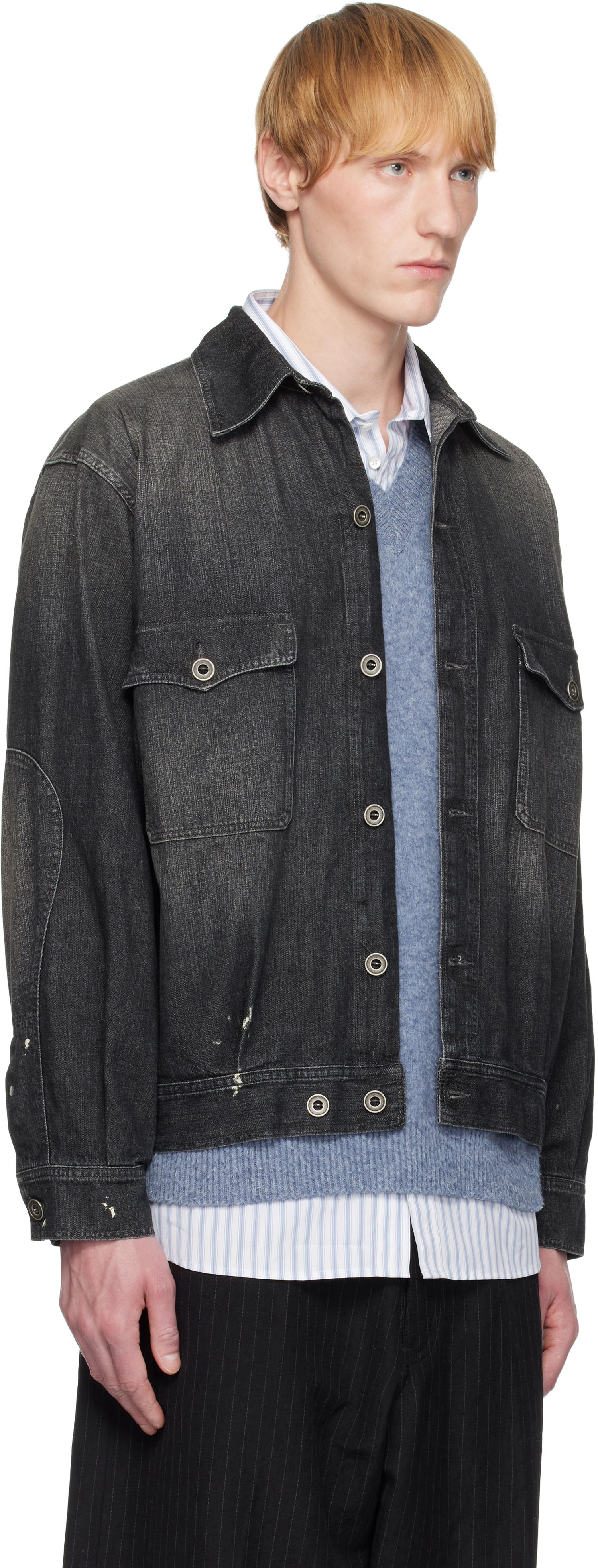 Bunda Maison Margiela Maison Margiela Distressed Denim Jacket Čierna | S50AM0649 M30025, 1