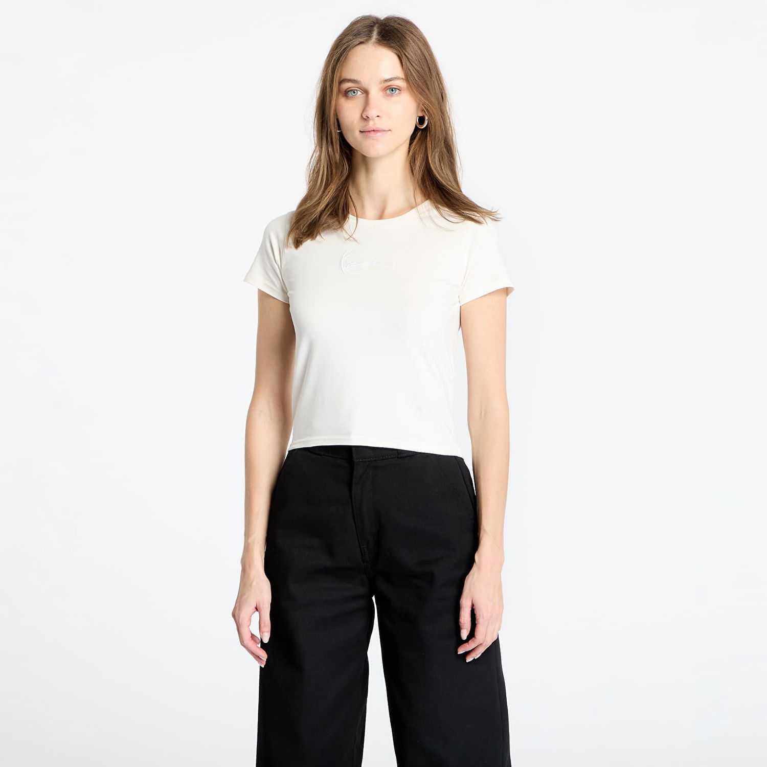 Crop Top Karl Kani Signature Short Sleeve T-Shirt Biela | 61300065, 0