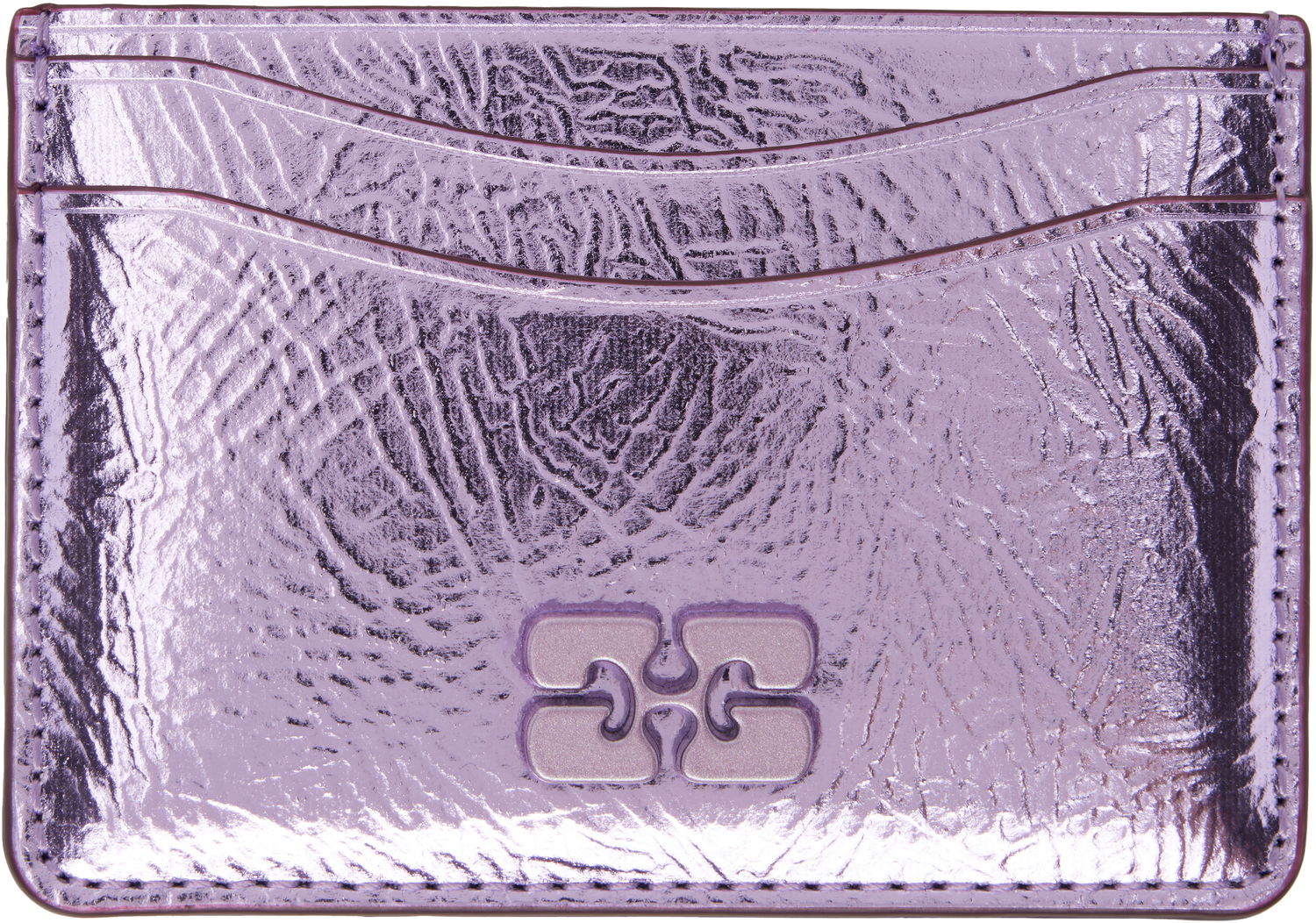 Peňaženka GANNI Ganni Bou Metallic Card Holder Fialová | A6391, 0