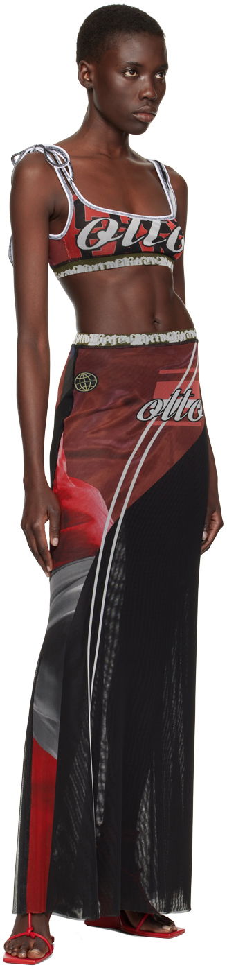 Sukňa Ottolinger Ottolinger Printed Mesh Maxi Skirt Čierna | 0101315, 3