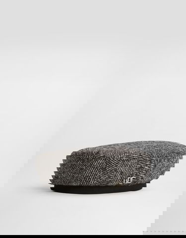 Baretka Dolce & Gabbana Dolce & Gabbana Wool Blend Chevron Beret Šedá | LB5H43FCZAFS8030, 0