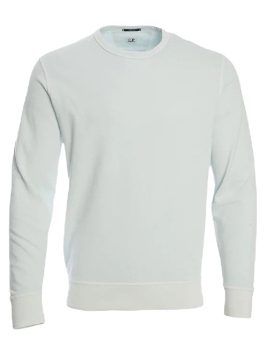 Sveter C.P. Company Cotton Fleece Resist Dyed Sleeve Logo Crewneck Modrá | 12CMSS263A005398S820