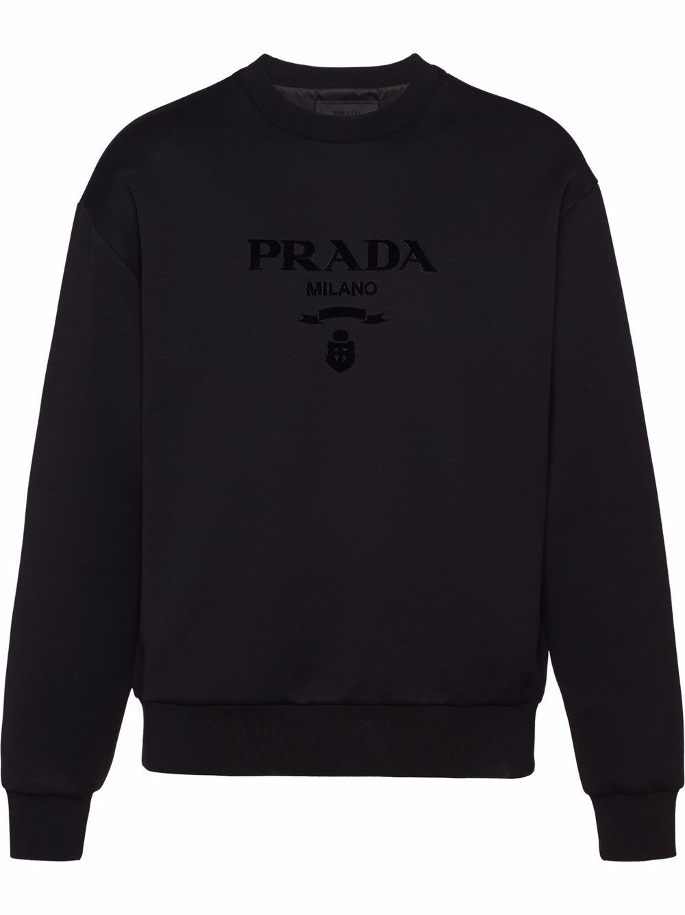 Sveter Prada Chenille Logo Crewneck Čierna | UJL207S2211Z54, 0
