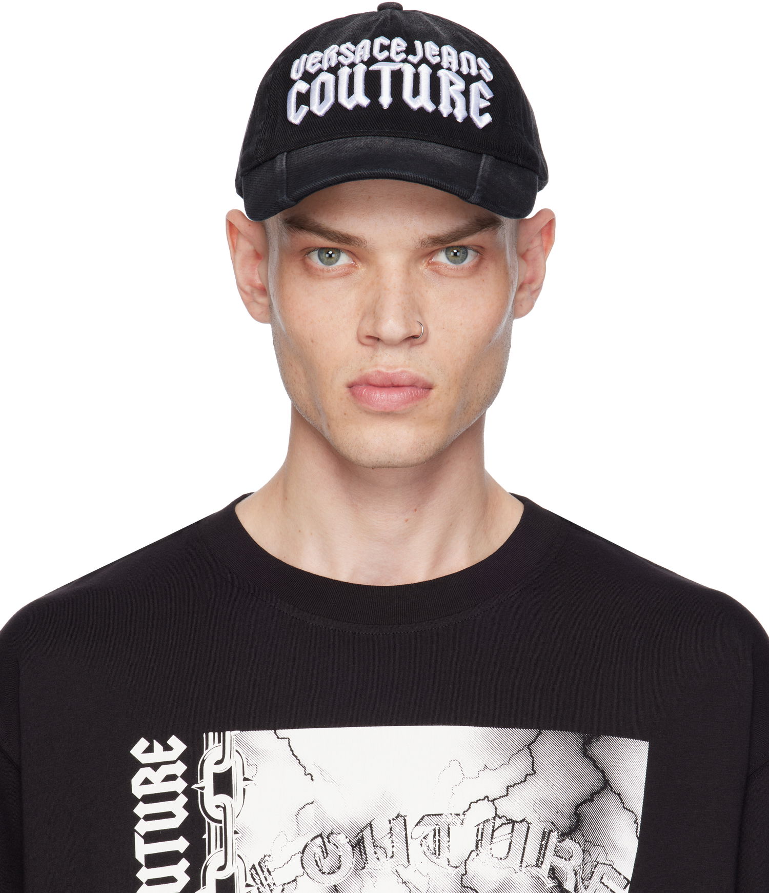 Šiltovka Versace Gothic Embroidered Logo Cap Čierna | E77GAZK56_EZG298, 0