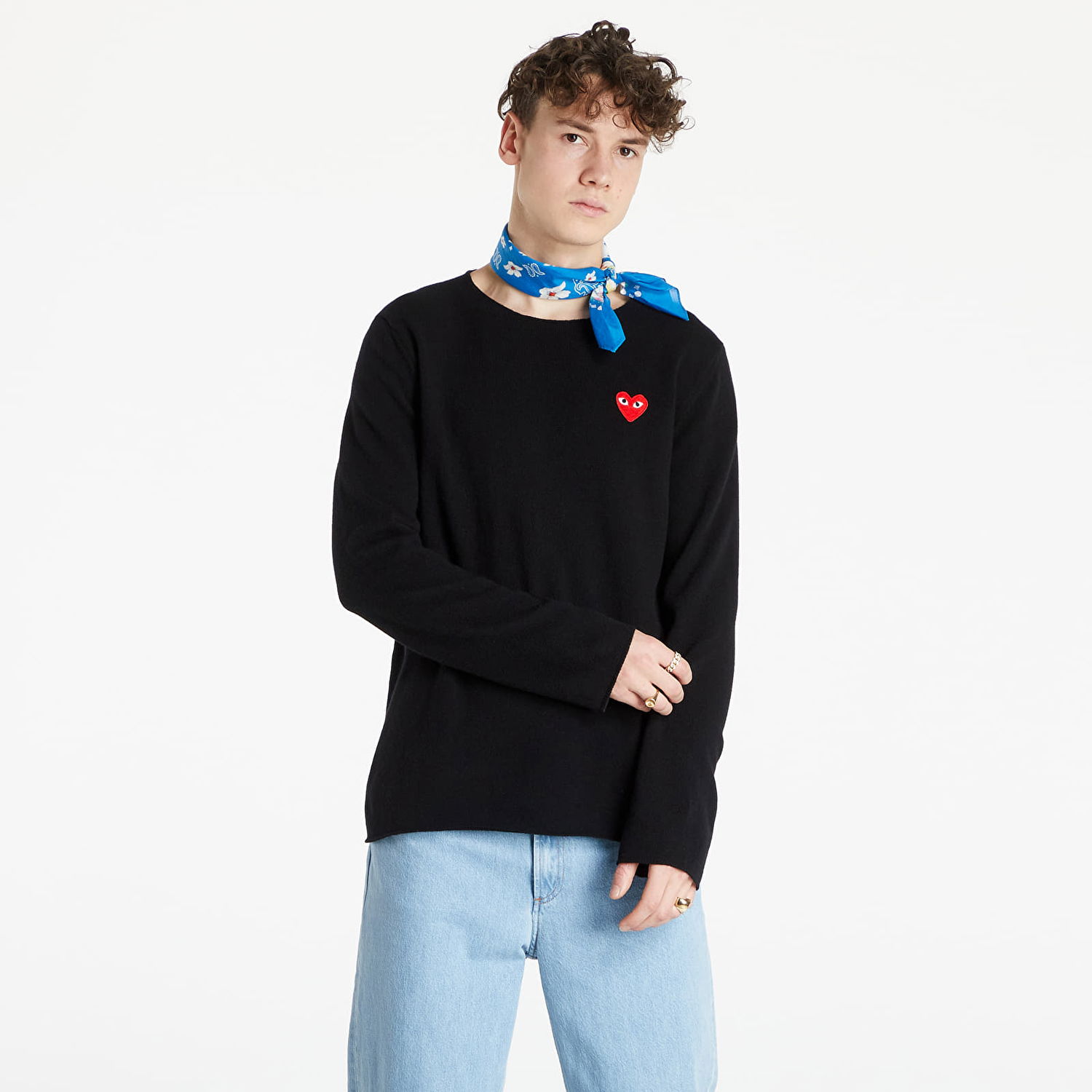 Sveter Comme des Garçons PLAY Red Heart Crewneck Jumper Čierna | AZN068 Black, 0