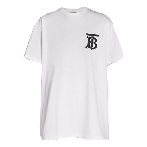 Tričko Burberry Oversized Monogram Motif T-Shirt Biela | 80174731, 0