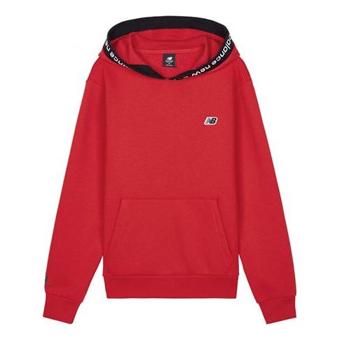 Mikina New Balance Essentials Stacked Logo Hoodie Červená | AMT03340-ENR