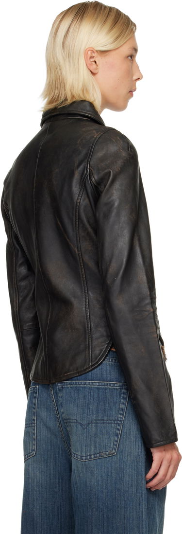Bunda Diesel L-Egrad Distressed Leather Jacket Čierna | A19596 0ILBS, 2