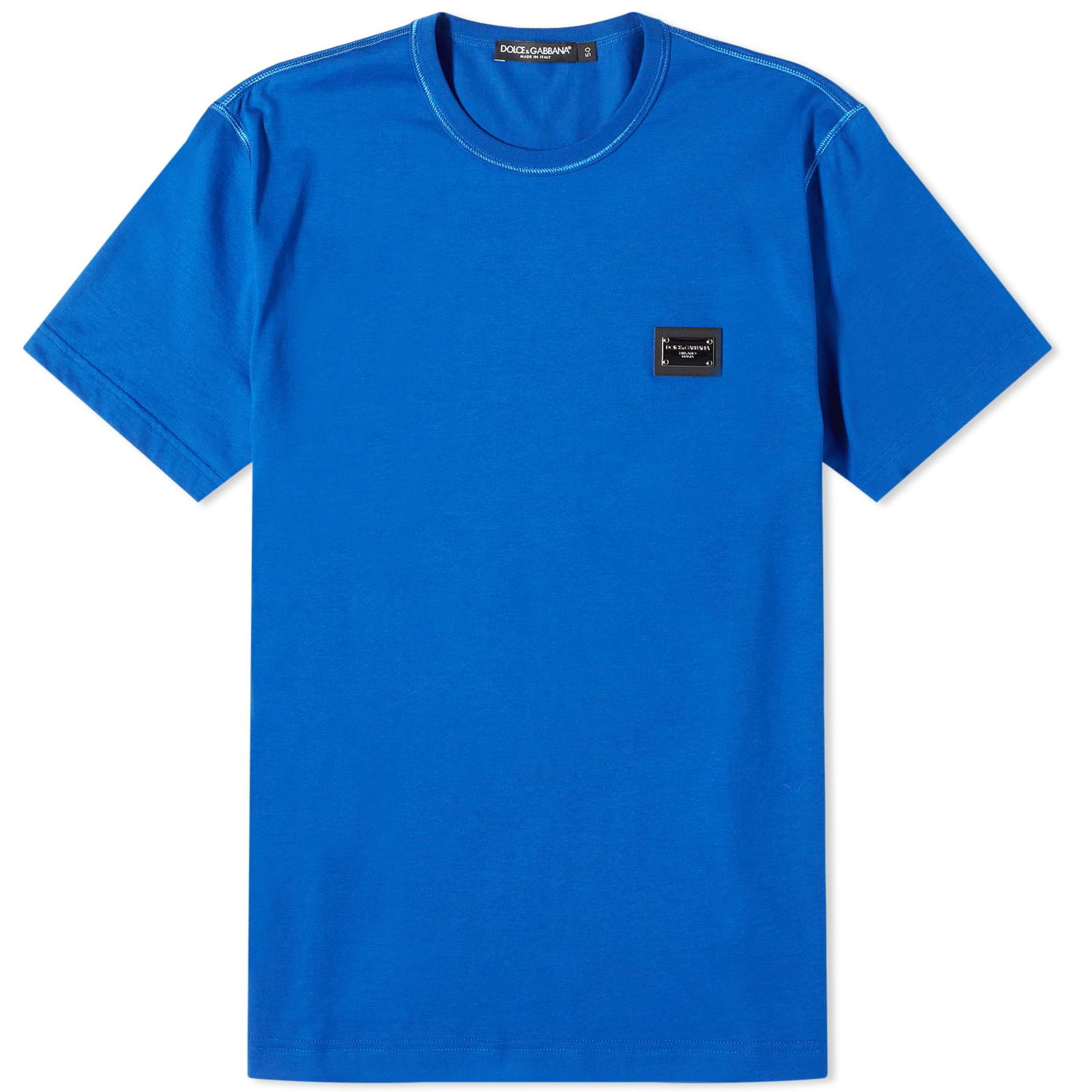 Tričko Dolce & Gabbana Plate Crew Neck T-Shirt Blue Modrá | G8PT1TG7F2I-BA232, 0