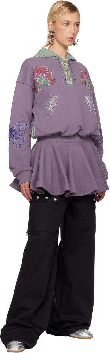 Šaty Chopova Lowena Chopova Lowena Quimby Embellished Flounced Hooded Dress Fialová | 1346, 3