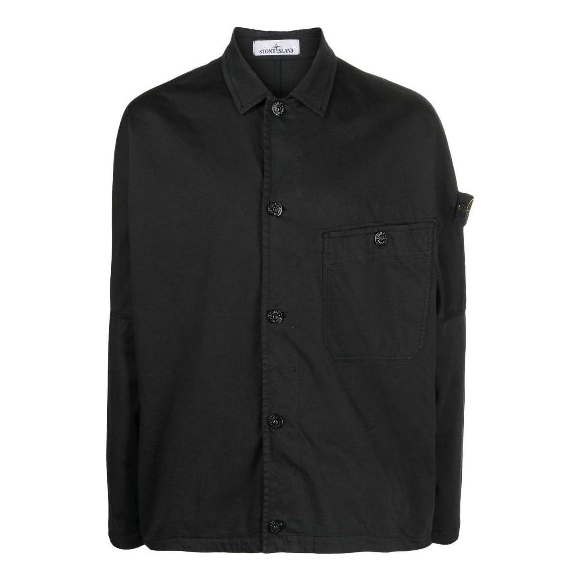 Košeľa Stone Island Stone Island Buttoned Overshirt Čierna | 771511014-V0029, 0