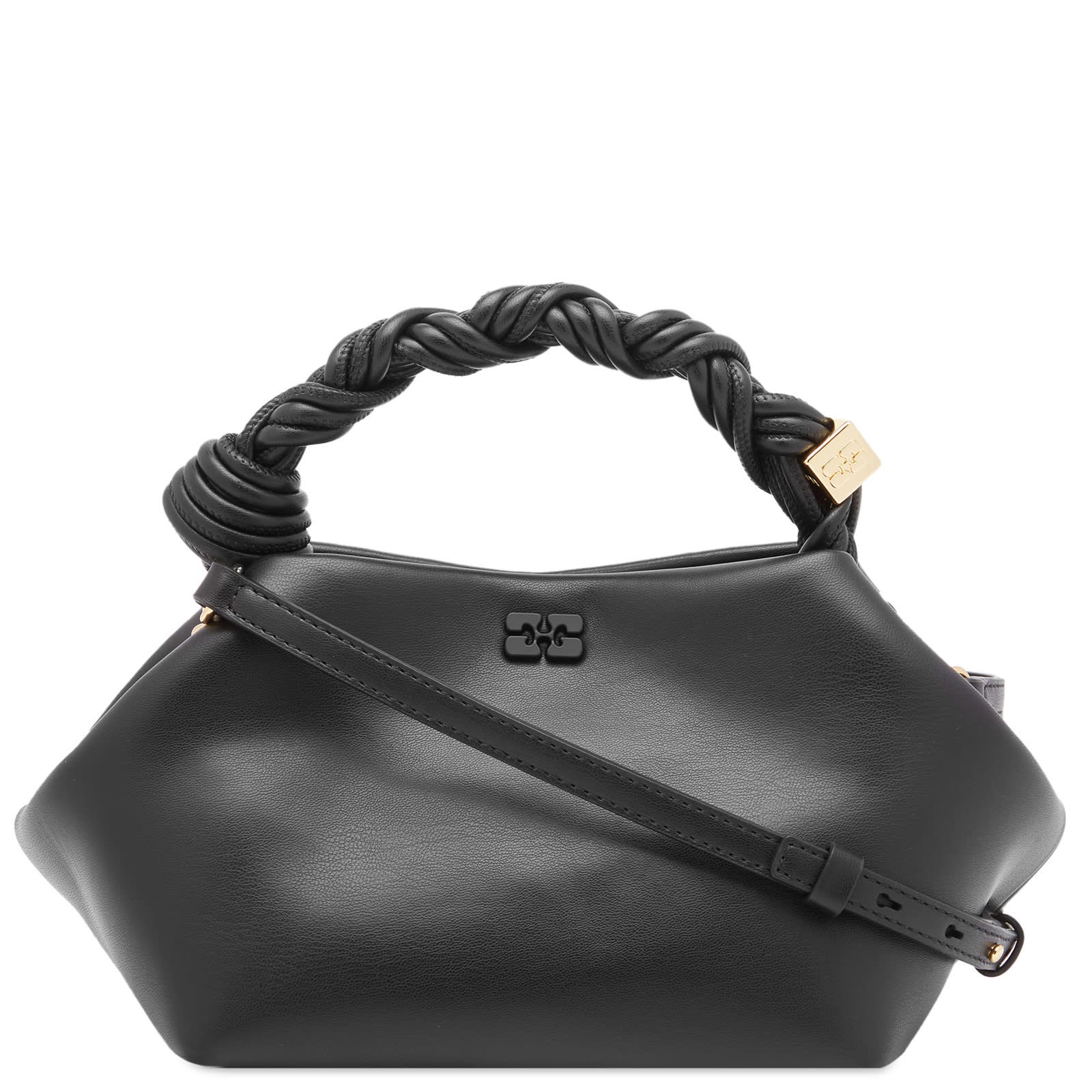 Braided Handle Leather Shoulder Bag