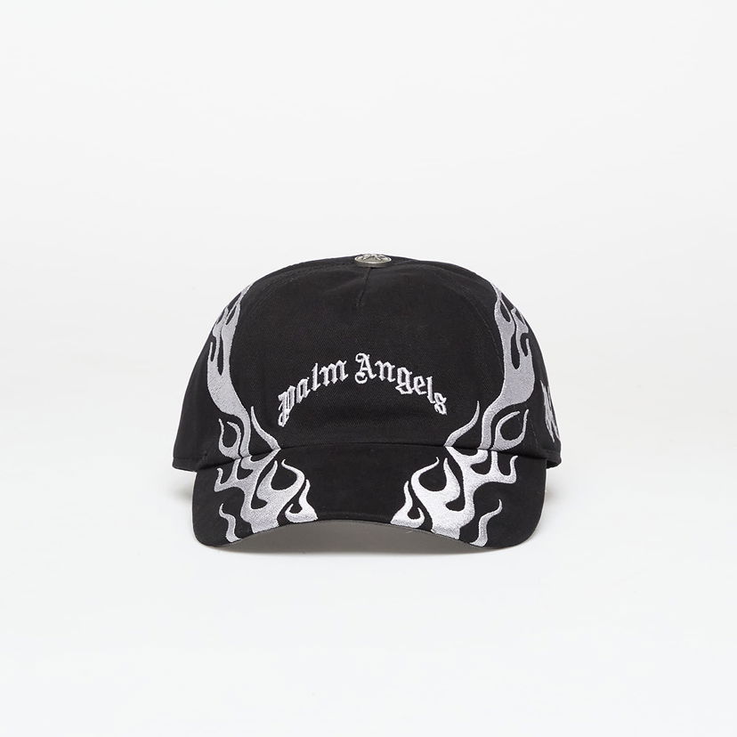 Šiltovka Palm Angels Curved Logo Flames Cap Black/ Light Grey Universal Čierna | PMLB104F25FAB0061005
