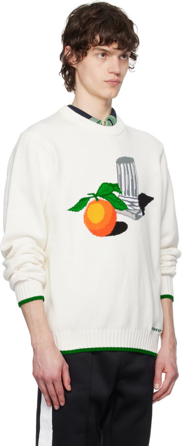 Sveter Casablanca Casablanca Intarsia Knit Sweater Biela | MPS25-KW-859-01, 1