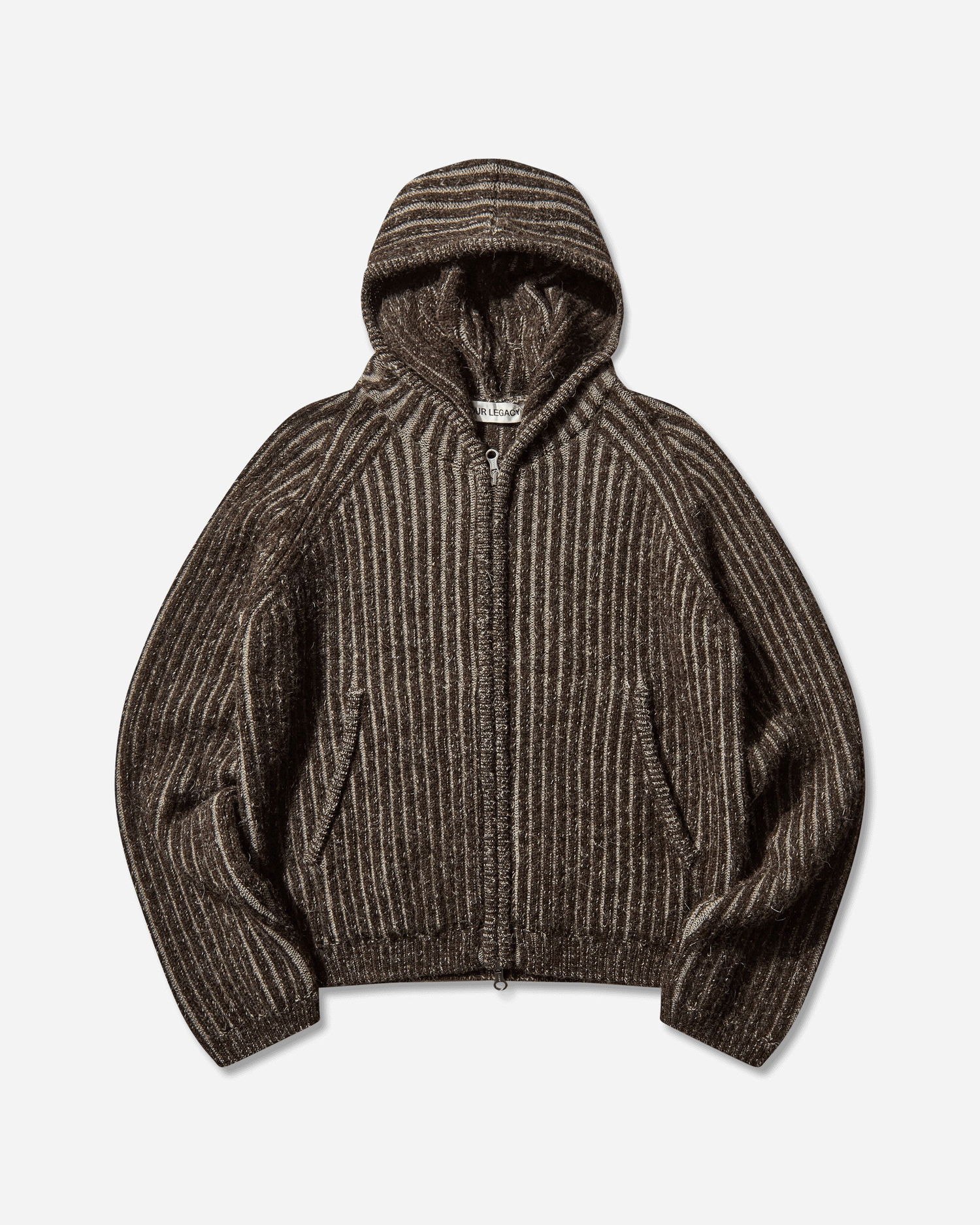 Sveter OUR LEGACY Level Hooded Full-Zip Striped Sweater Hnedá | M4253LV 001, 1