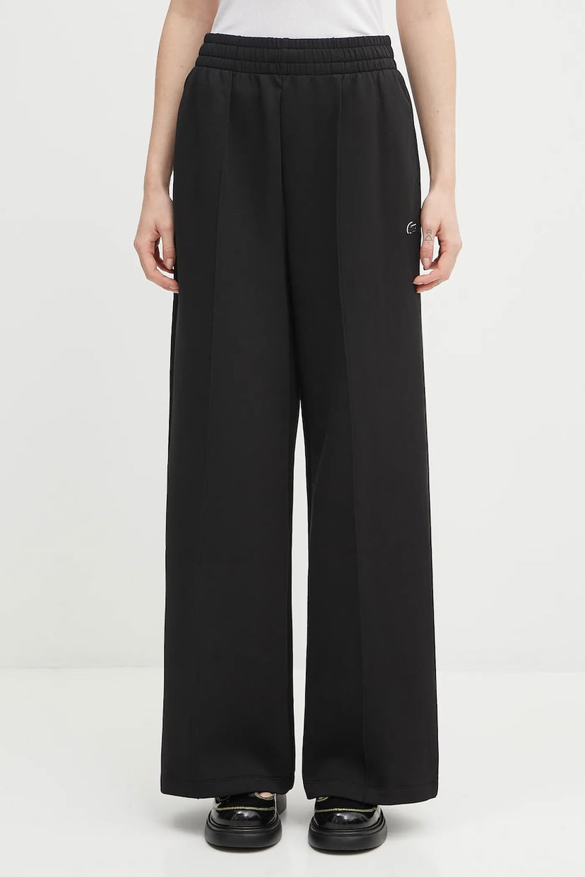 Tepláky Lacoste Wide Leg Track Pants with Elastic Waist Čierna | XF7374