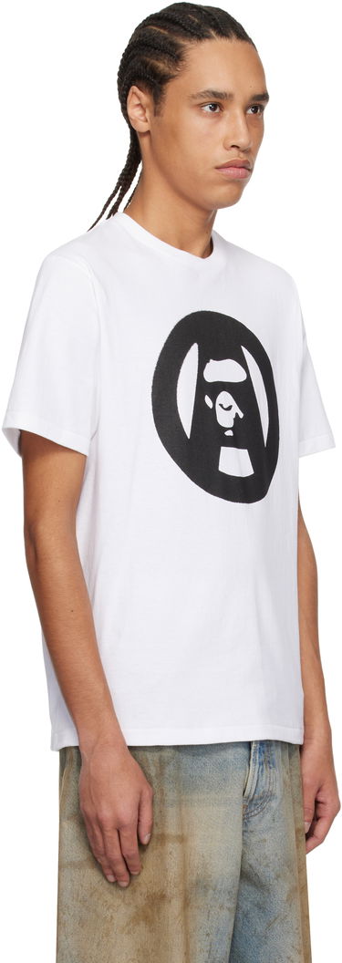 Tričko BAPE A Bathing Ape Stencil Circle Ape Face T-Shirt Biela | 001TEL301053M, 1