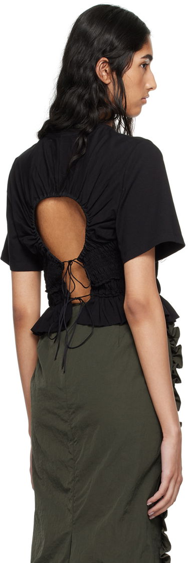 Tričko Cecilie Bahnsen Smocked T-Shirt Čierna | 2.24RTW11003 OASIS TOP, 2