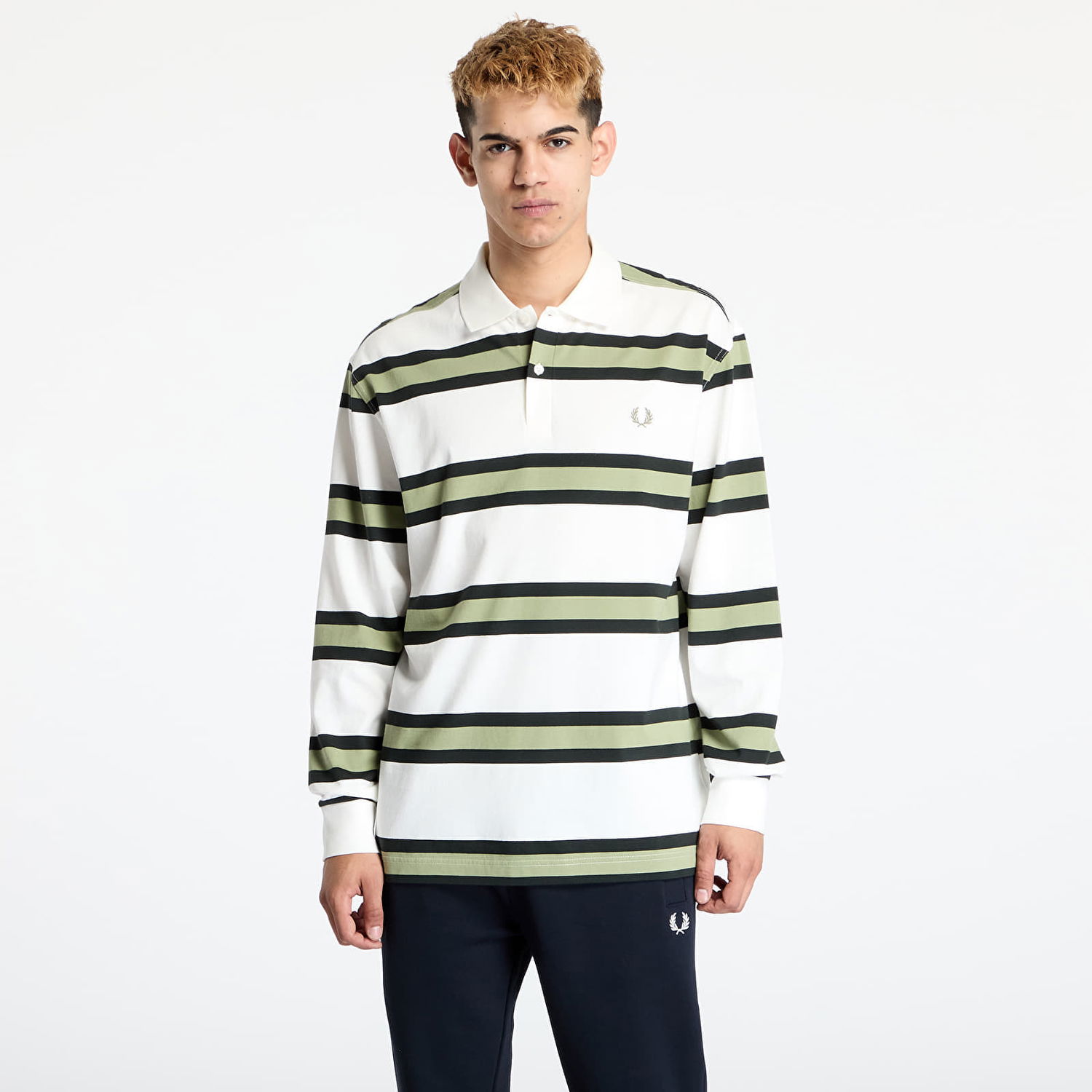 Polo tričko Fred Perry FRED PERRY Jersey Stripe Polo Shirt Biela | M9849 760, 0