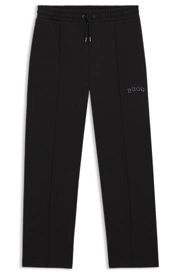 Súprava BOSS Cotton-blend Drawstring Tracksuit Bottoms with Front Seams and Embroidered Logo Čierna | 50546780, 0