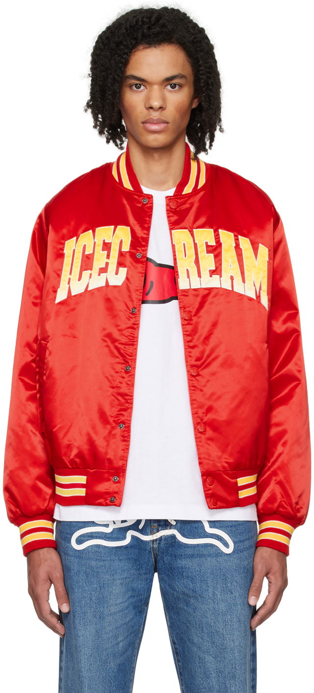 Bomber bunda BBC IceCream ICECREAM Embroidered Bomber Jacket Červená | IC23403, 0