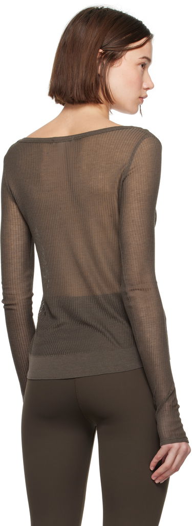 Tričko LEMAIRE LEMAIRE Seamless Long Sleeve T-Shirt Hnedá | TO1278 LK1017, 2