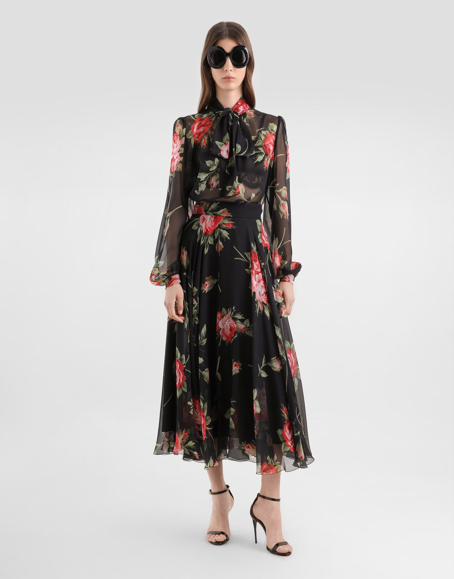 Košeľa Dolce & Gabbana Dolce & Gabbana Rose Bouquet-print Chiffon Top Woman Collection Rôznofarebný | F7BJ2TIS11FHN5ZN, 1