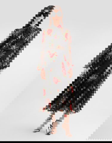 Košeľa Dolce & Gabbana Dolce & Gabbana Rose Bouquet-print Chiffon Top Woman Collection Rôznofarebný | F7BJ2TIS11FHN5ZN, 1