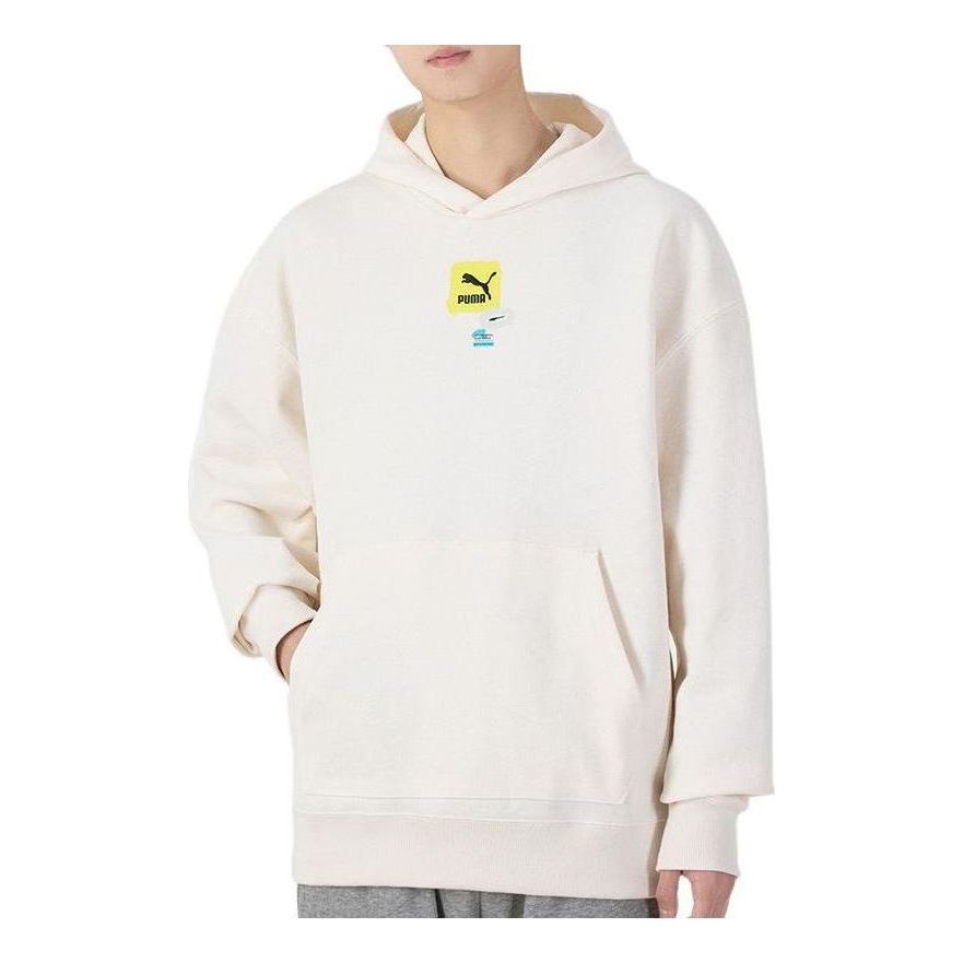 Mikina Puma Oversize Graphic Logo Hoodie Biela | 536061-65, 0