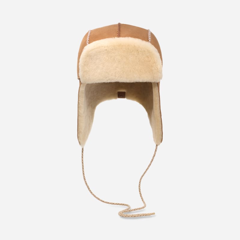 Suede Trapper Hat with Shearling